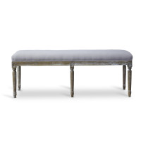 Baxton Studio TSF-9303-Beige-OTTO Clairette Wood Traditional French Bench